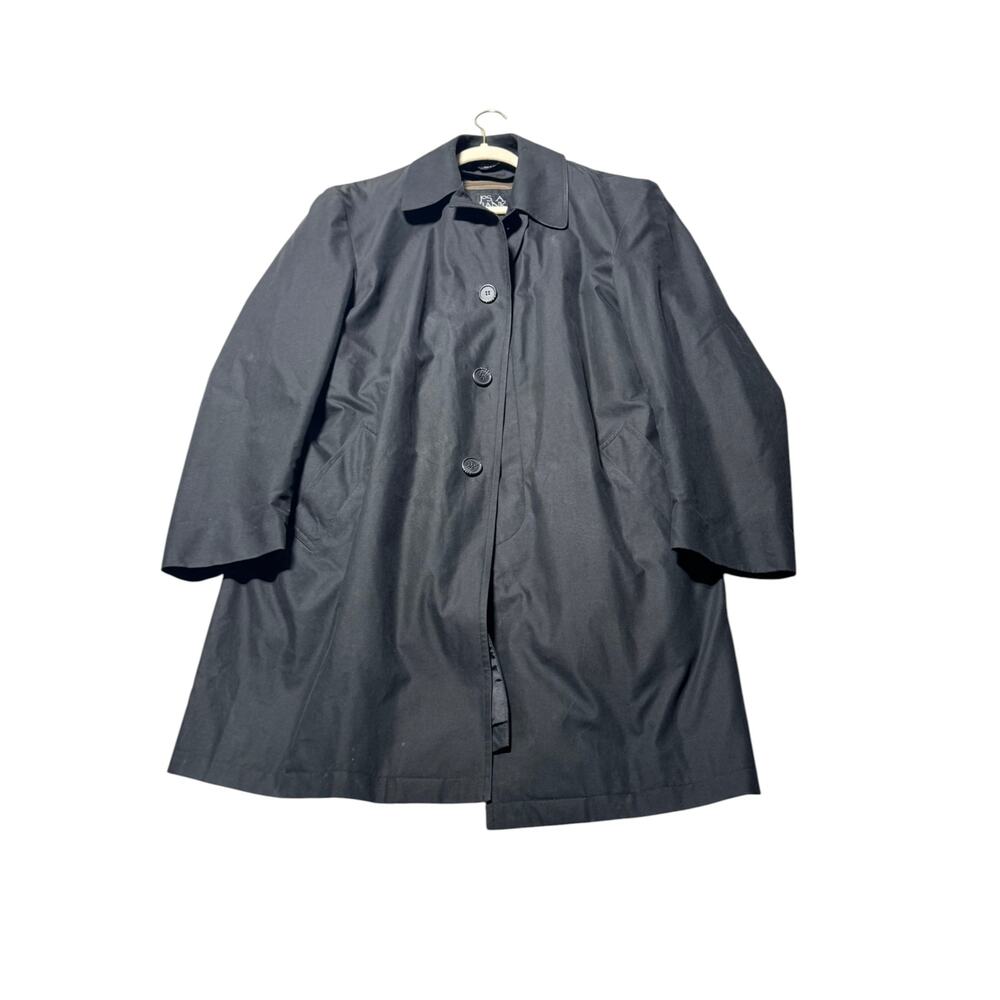 Jos. A. Bank Trench Coat Mens 40R Black Single-Breasted Removable Plaid Lined - Picture 3 of 16